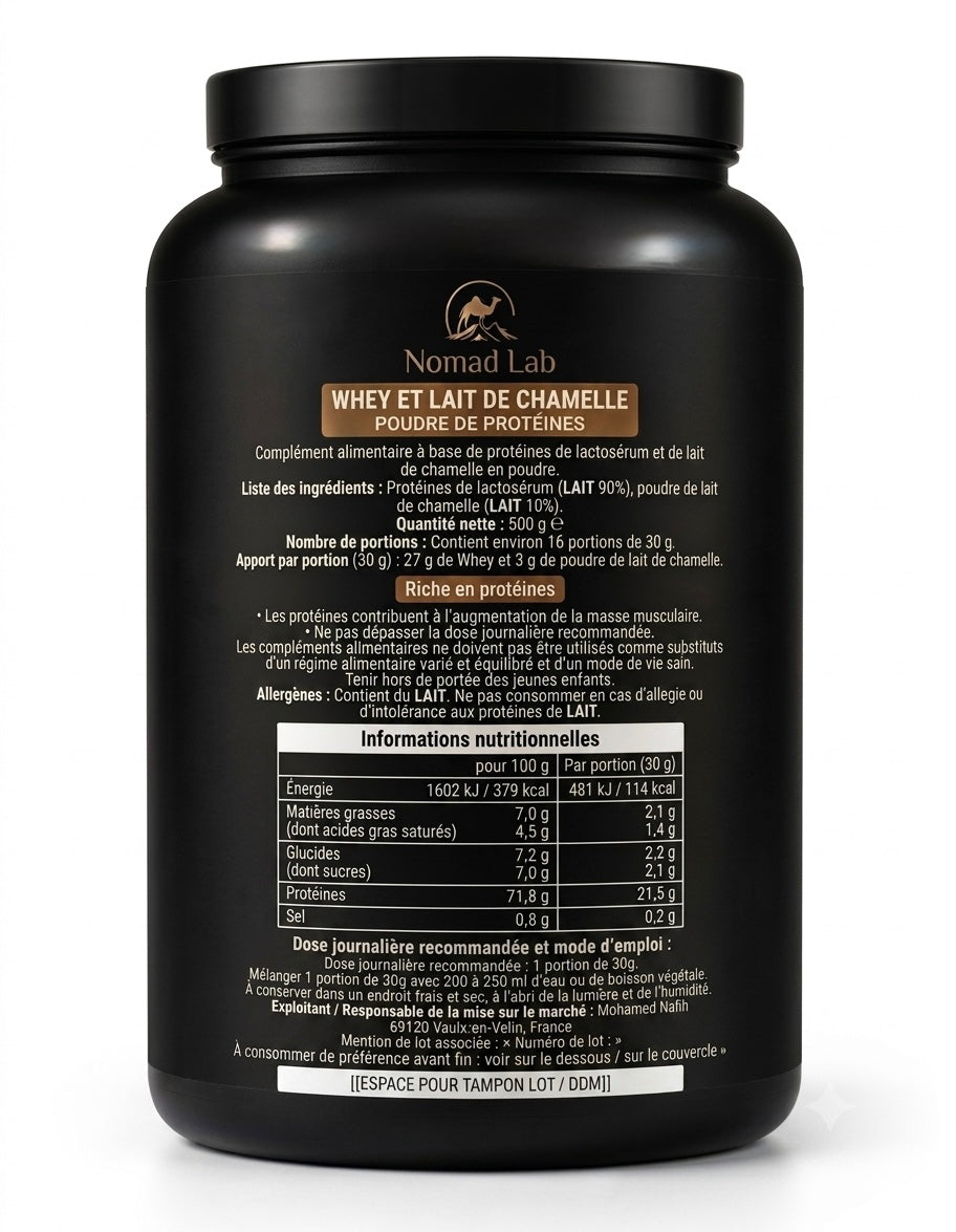 WHEY Lait de chamelle - COOKIES 500g