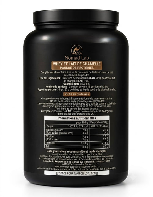 WHEY Lait de chamelle - CHOCOLAT 500g